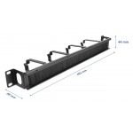 DELOCK cable management 67033, 19"/1U rack, 4x γάντζοι & βούρτσα, μαύρο Καμπίνες - Rack