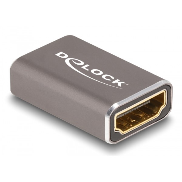 DELOCK αντάπτορας HDMI 60078 με Ethernet, 8K/60Hz, μεταλλικός, γκρι Εικόνα