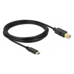 DELOCK καλώδιο USB-C σε USB Type B 83666, 480Mbps, 3m, μαύρο USB-C (Type-C)