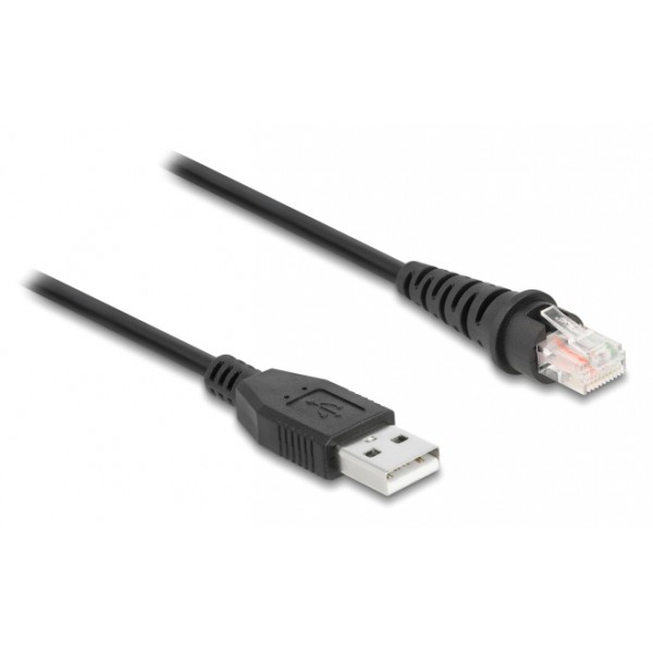 DELOCK καλώδιο USB σε RJ50 90612 για barcode scanner, 3m, μαύρο POS-Barcode Scanners