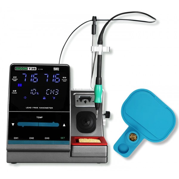 SUGON ψηφιακός σταθμός συγκόλλησης T36 με κολλητήρι, 120W, 200-450 °C Συγκόλληση