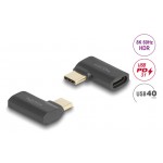 DELOCK αντάπτορας USB-C 60245, αρσενικό σε θηλυκό, 240W, 40Gbps, μαύρος USB-C (Type-C)