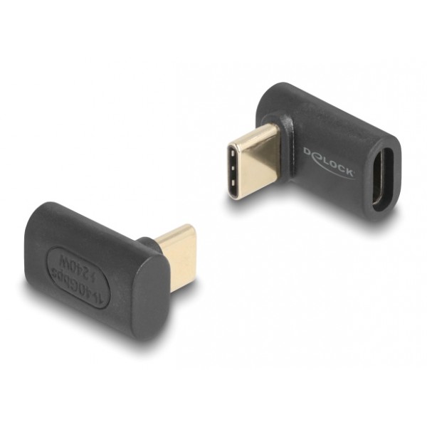 DELOCK αντάπτορας USB-C 60246, αρσενικό σε θηλυκό, 240W, 40Gbps, μαύρος USB-C (Type-C)
