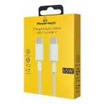 POWERTECH καλώδιο USB-C PTR-0181, 65W, 480Mbps, 1m, λευκό USB-C (Type-C)