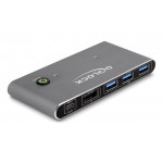 DELOCK DisplayPort KVM switch 18646 με 4x θύρες USB 5Gbps, 8K/30Hz, γκρι Αξεσουάρ Εικόνας