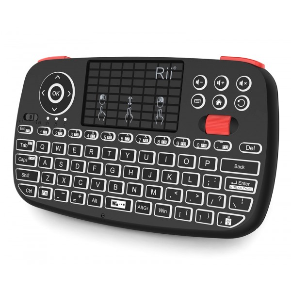 RIITEK ασύρματο mini πληκτρολόγιο i4, backlit, Bluetooth & 2.4GHz, μαύρο Τηλεχειριστήρια & Πληκτρολόγια