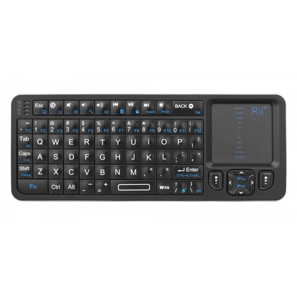 RIITEK ασύρματο mini πληκτρολόγιο K06, backlit, Bluetooth/2.4GHz, μαύρο Τηλεχειριστήρια & Πληκτρολόγια