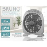 BRUNO ανεμιστήρας Box Fan BRN-0184, επιτραπέζιος/δαπέδου, 38W 32cm, γκρι Ανεμιστήρες