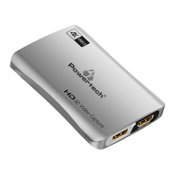 POWERTECH video capture CAB-UC081, HDMI/USB σύνδεση, 4K/30Hz, γκρι Αξεσουάρ Εικόνας