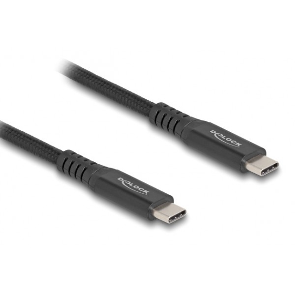 DELOCK καλώδιο USB-C 80023, 100W, 20 Gbps, 0.5m, USB4, E-Marker, μαύρο USB-C (Type-C)