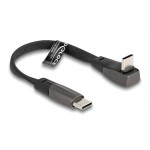 DELOCK καλώδιο USB-C 80750, 60W, flat, γωνιακό, 480 Mbps, 14cm, μαύρο USB-C (Type-C)