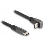 DELOCK καλώδιο USB-C 80751, 60W, flat, γωνιακό, 480 Mbps, 1m, μαύρο USB-C (Type-C)