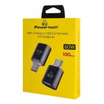 POWERTECH αντάπτορας USB-C σε USB 3.0 PTR-0148, 10 Gbps, 60W, γκρι USB-C (Type-C)