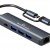 POWERTECH USB hub PTR-0150 με θύρα δικτύου, 4 θυρών, USB & USB-C, γκρι