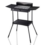 BRUNO επιδαπέδια ηλεκτρική ψησταριά BRN-0190, 2400W, με βάση & ρυθμιζόμενο θερμοστάτη, μαύρη Συσκευές Ψησίματος-Μαγειρέματος