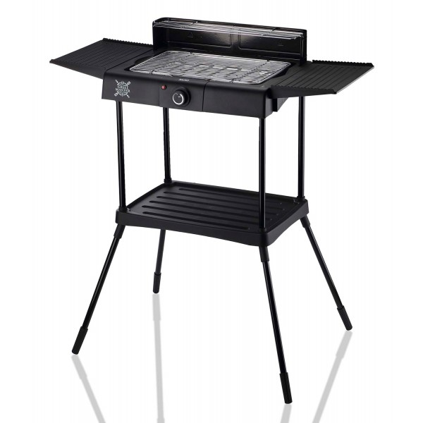 BRUNO επιδαπέδια ηλεκτρική ψησταριά BRN-0190, 2400W, με βάση & ρυθμιζόμενο θερμοστάτη, μαύρη Συσκευές Ψησίματος-Μαγειρέματος