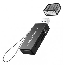 CABLETIME card reader CT-ASD3-PB για SD & micro SD, USB, 5Gbps, μαύρο USB Hubs - Card Readers