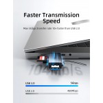 CABLETIME card reader CT-ACSD3-AG, SD/micro SD, USB/USB-C, 5Gbps, γκρι USB Hubs - Card Readers