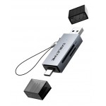 CABLETIME card reader CT-ACSD3-AG, SD/micro SD, USB/USB-C, 5Gbps, γκρι USB Hubs - Card Readers