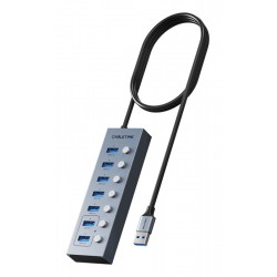 CABLETIME USB hub CT-HUBU7-AG, 7x θυρών, 5Gbps, USB σύνδεση, 1m, γκρι USB Hubs - Card Readers