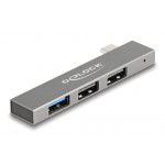 DELOCK USB hub 64274, 3x θυρών, 10Gbps, USB-C σύνδεση, γκρι USB Hubs - Card Readers