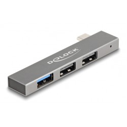 DELOCK USB hub 64274, 3x θυρών, 10Gbps, USB-C σύνδεση, γκρι USB Hubs - Card Readers
