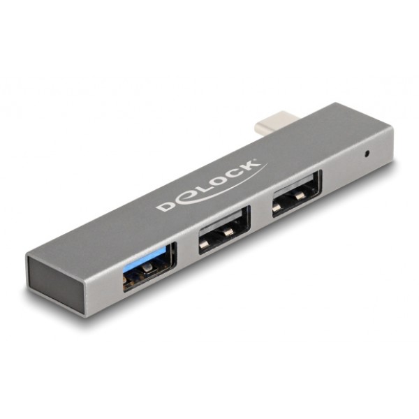 DELOCK USB hub 64274, 3x θυρών, 10Gbps, USB-C σύνδεση, γκρι USB Hubs - Card Readers