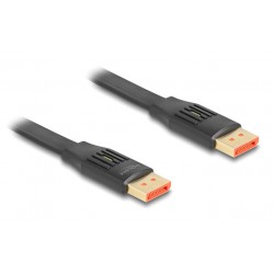 DELOCK καλώδιο DisplayPort 81006, flat, 8K/60Hz 32.4 Gbps HDR, 2m, μαύρο Εικόνα
