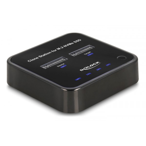DELOCK docking station για M.2 NVMe SSD 64177, 2 θέσεων, 10Gbps, clone function, μαύρο Θήκες & Trays Σκληρών Δίσκων