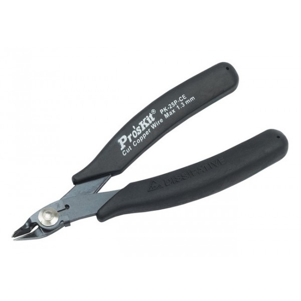 PROSKIT πλαγιοκόφτης 1PK-25P-CE με αγώγιμες λαβές, max Φ1.6mm, 130mm Πένσες