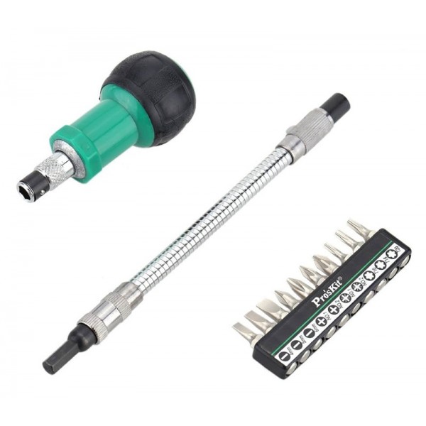 PROSKIT σετ κατσαβίδι καστάνιας 1PK-201 με 10 μύτες, 12τμχ Κατσαβίδια