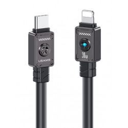 USAMS καλώδιο Lightning σε USB-C US-SJ685, 30W, 480Mbps, 1.2m, μαύρο USB-C (Type-C)
