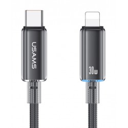 USAMS καλώδιο Lightning σε USB-C US-SJ659, 30W, 480Mbps, 1.2m, μαύρο USB-C (Type-C)