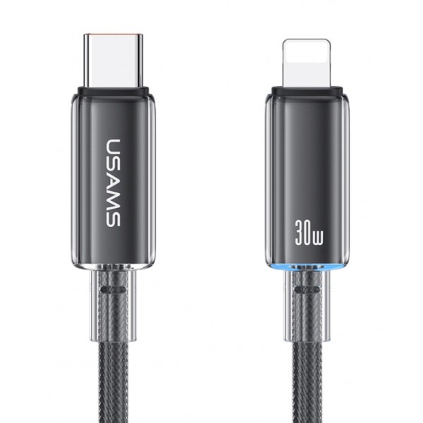 USAMS καλώδιο Lightning σε USB-C US-SJ659, 30W, 480Mbps, 1.2m, μαύρο USB-C (Type-C)