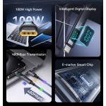 USAMS αντάπτορας USB-C US-SJ682 με οθόνη, 100W, γκρι USB-C (Type-C)