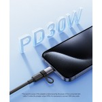 USAMS αντάπτορας USB-C σε Lightning US-SJ677, 30W, 480Mbps, γκρι USB-C (Type-C)