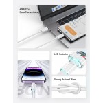 USAMS καλώδιο Lightning σε USB-C US-SJ659, 30W, 480Mbps, 1.2m, μαύρο USB-C (Type-C)