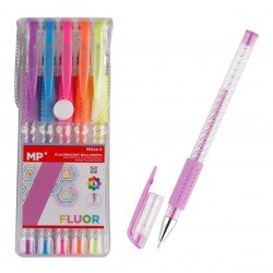 MP σετ στυλό fluorescent ballpoint PE124-5, 0.9mm, πολύχρωμα, 5τμχ Γραφική Ύλη