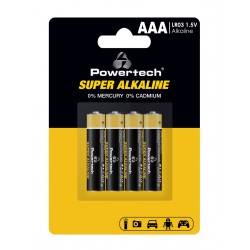 POWERTECH αλκαλικές μπαταρίες Super Alkaline PT-1213, AAA, 1.5V, 4τμχ Μπαταρίες Αλκαλικές