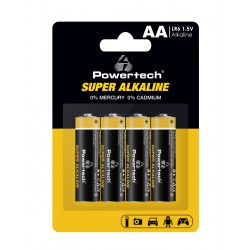 POWERTECH αλκαλικές μπαταρίες Super Alkaline PT-1214, AA, 1.5V, 4τμχ Μπαταρίες Αλκαλικές
