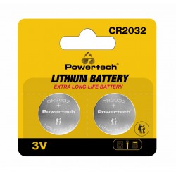 POWERTECH μπαταρίες λιθίου PT-1209, CR2032, 3V, 2τμχ Μπαταρίες Λιθίου
