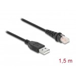 DELOCK καλώδιο USB σε RJ50 90598 για barcode scanner, 1.5m, μαύρο POS-Barcode Scanners