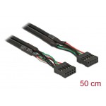 DELOCK καλώδιο USB 2.0 10-pin 2.54mm 82437, 480 Mbps, 50cm Εσωτερικά PC