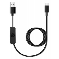 POWERTECH καλώδιο USB-C σε USB CAB-UC085 με διακόπτη, 2A, 2m, μαύρο USB-C (Type-C)