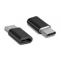 POWERTECH αντάπτορας USB-C σε Micro USB θηλυκό CAB-UC019, μαύρος USB-C (Type-C)