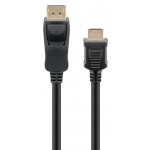 GOOBAY καλώδιο DisplayPort σε HDMI 64835, 4K/30Hz, 1m, μαύρο Εικόνα