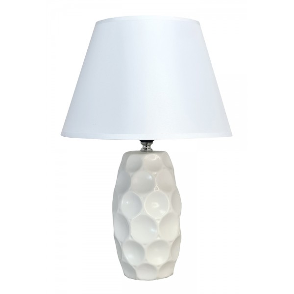 POWERTECH επιτραπέζιο φωτιστικό HLL-0133, E27 κεραμική βάση, λευκό Φωτιστικά