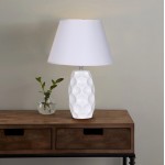 POWERTECH επιτραπέζιο φωτιστικό HLL-0133, E27 κεραμική βάση, λευκό Φωτιστικά