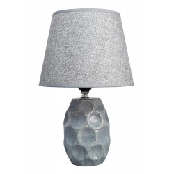 POWERTECH επιτραπέζιο φωτιστικό HLL-0134, E27, κεραμική βάση, γκρι Φωτιστικά