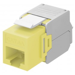 GOOBAY Keystone module RJ45 CAT 6A 90691, UTP, κίτρινο Καμπίνες - Rack